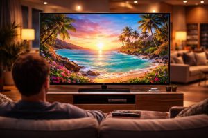 televiseur-moderne-salon-flou-personne