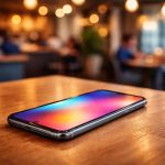 smartphone-moderne-table-cafe-flou
