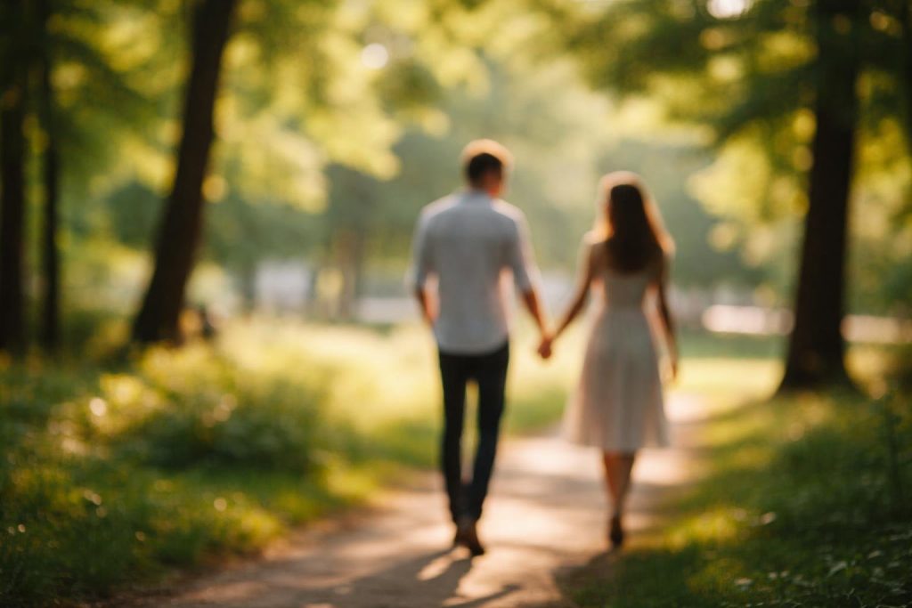 couple-silhouettes-parc-urbain-verdoyant