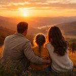 famille-coucher-soleil-collines-serenite