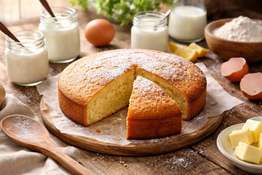 gateau-yaourt-table-cuisine-rustique