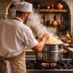 Préparation Semoule Couscoussier : Comment Faire comme au Maroc ? cuisinier-tablier-couscoussier-cuisine-marocaine